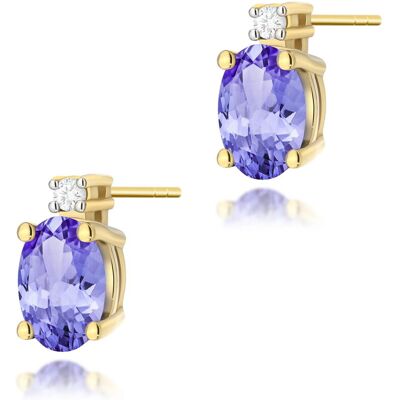 Inny producent Złote kolczyki K0001 Tanzanit 2 x 0,40ct żółte złoto pr. 585 Inny producent Złote kolczyki K0001 Tanzanit 2 x 0,40ct żółte złoto pr. 585