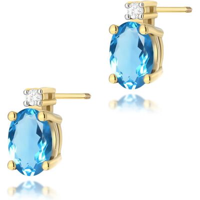 Inny producent Złote kolczyki K0001 Topaz 2 x 0,50ct żółte złoto sztyft zakręcany pr. 585 Inny producent Złote kolczyki K0001 Topaz 2 x 0,50ct żółte złoto sztyft zakręcany pr. 585