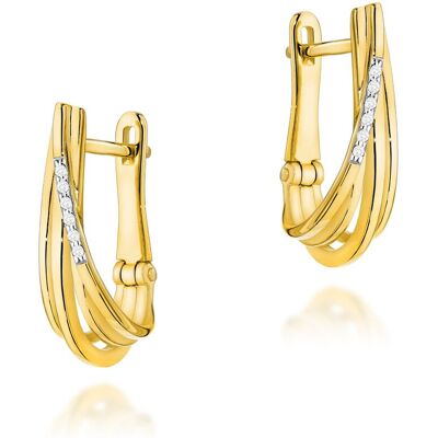 Inny producent Złote kolczyki K0005 z diamentami żółte złoto pr. 585 Inny producent Złote kolczyki K0005 z diamentami żółte złoto pr. 585