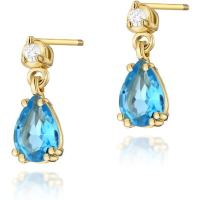 Inny producent Złote kolczyki K0006 Topaz 2 x 0,90ct żółte złoto sztyft zakręcany pr. 585 Inny producent Złote kolczyki K0006 Topaz 2 x 0,90ct żółte złoto sztyft zakręcany pr. 585