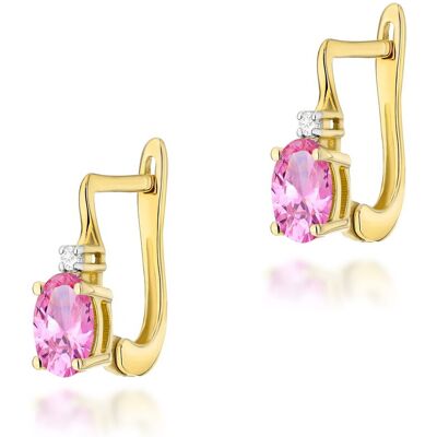 Inny producent Złote kolczyki K0011 Różowy Topaz 2 x 0,50ct żółte złoto pr. 585 Inny producent Złote kolczyki K0011 Różowy Topaz 2 x 0,50ct żółte złoto pr. 585