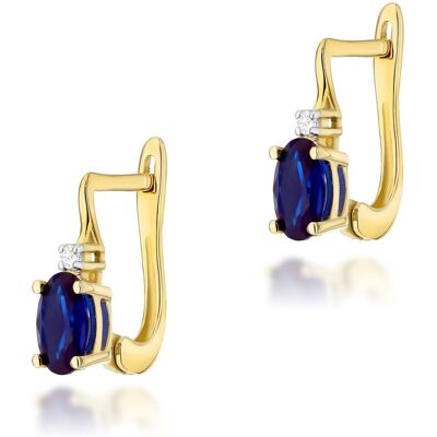 Inny producent Złote kolczyki K0011 Szafir 2 x 0,70ct żółte złoto pr. 585 Inny producent Złote kolczyki K0011 Szafir 2 x 0,70ct żółte złoto pr. 585