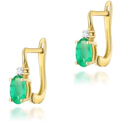Inny producent Złote kolczyki K0011 Szmaragd 2 x 0,40ct żółte złoto pr. 585 Inny producent Złote kolczyki K0011 Szmaragd 2 x 0,40ct żółte złoto pr. 585