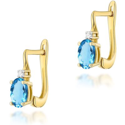 Inny producent Złote kolczyki K0011 Topaz 2 x 0,50ct żółte złoto pr. 585 Inny producent Złote kolczyki K0011 Topaz 2 x 0,50ct żółte złoto pr. 585