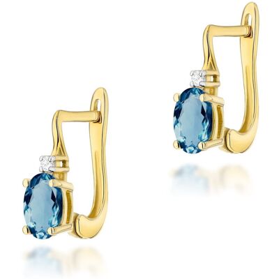 Inny producent Złote kolczyki K0011 Topaz London Blue 2 x 0,50ct żółte złoto pr. 585 Inny producent Złote kolczyki K0011 Topaz London Blue 2 x 0,50ct żółte złoto pr. 585