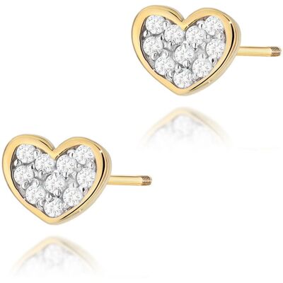 Inny producent Złote kolczyki K0021 z diamentami żółte złoto sztyft zakręcany pr. 585 Inny producent Złote kolczyki K0021 z diamentami żółte złoto sztyft zakręcany pr. 585