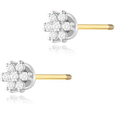 Inny producent Złote kolczyki K0026 z diamentami żółte złoto sztyft zakręcany pr. 585 Inny producent Złote kolczyki K0026 z diamentami żółte złoto sztyft zakręcany pr. 585