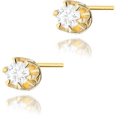 Inny producent Złote kolczyki K0032 Diament 2 x 0,08ct żółte złoto pr. 585 Inny producent Złote kolczyki K0032 Diament 2 x 0,08ct żółte złoto pr. 585