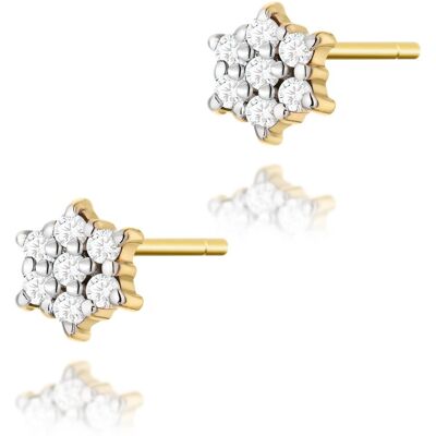 Inny producent Złote kolczyki K0039 z diamentami żółte złoto pr. 585 Inny producent Złote kolczyki K0039 z diamentami żółte złoto pr. 585
