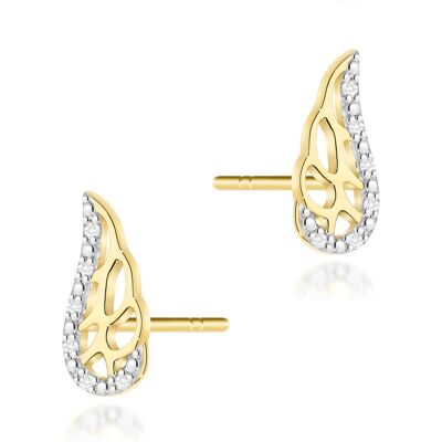 Inny producent Złote kolczyki K0043 z diamentami żółte złoto pr. 585 Inny producent Złote kolczyki K0043 z diamentami żółte złoto pr. 585