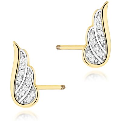 Inny producent Złote kolczyki K0046 z diamentami żółte złoto sztyft zakręcany pr. 585 Inny producent Złote kolczyki K0046 z diamentami żółte złoto sztyft zakręcany pr. 585