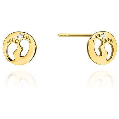 Inny producent Złote kolczyki K0047 z diamentami żółte złoto pr. 585 Inny producent Złote kolczyki K0047 z diamentami żółte złoto pr. 585