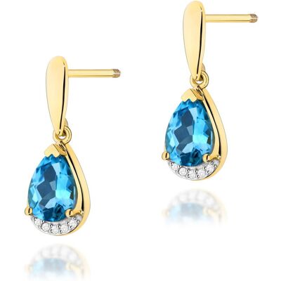 Inny producent Złote kolczyki K0051 Topaz 2 x 1,40ct żółte złoto sztyft zakręcany pr. 585 Inny producent Złote kolczyki K0051 Topaz 2 x 1,40ct żółte złoto sztyft zakręcany pr. 585