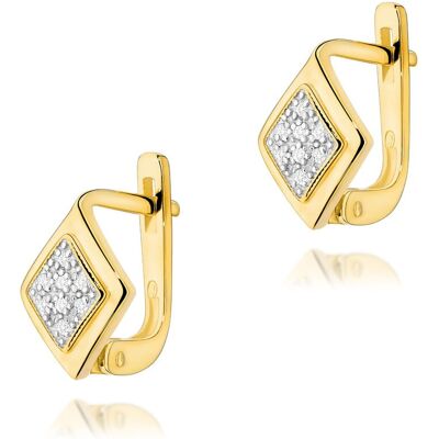 Inny producent Złote kolczyki K0052 z diamentami żółte złoto pr. 585 Inny producent Złote kolczyki K0052 z diamentami żółte złoto pr. 585