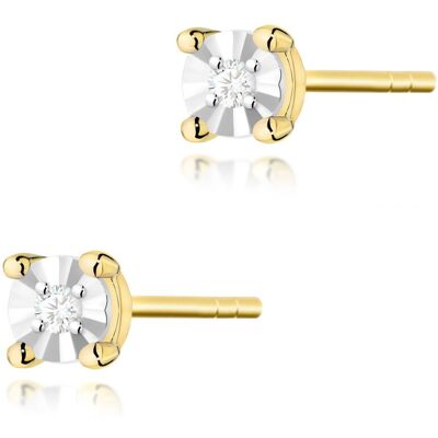 Inny producent Złote kolczyki K0058 Diament 2 x 0,01ct żółte złoto pr. 585 Inny producent Złote kolczyki K0058 Diament 2 x 0,01ct żółte złoto pr. 585