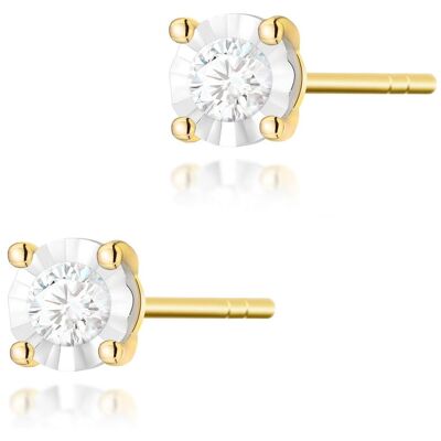 Inny producent Złote kolczyki K0058 Diament 2 x 0,08ct żółte złoto pr. 585 Inny producent Złote kolczyki K0058 Diament 2 x 0,08ct żółte złoto pr. 585