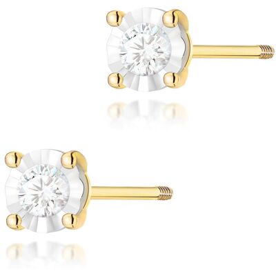 Inny producent Złote kolczyki K0058 Diament 2 x 0,08ct żółte złoto sztyft zakręcany pr. 585 Inny producent Złote kolczyki K0058 Diament 2 x 0,08ct żółte złoto sztyft zakręcany pr. 585