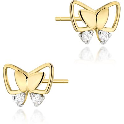 Inny producent Złote kolczyki K0059 z diamentami żółte złoto pr. 585 Inny producent Złote kolczyki K0059 z diamentami żółte złoto pr. 585