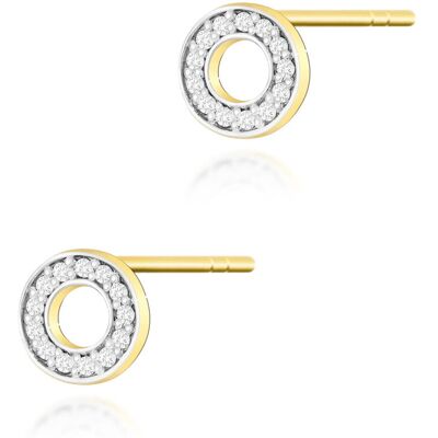 Inny producent Złote kolczyki K0070 z diamentami żółte złoto pr. 585 Inny producent Złote kolczyki K0070 z diamentami żółte złoto pr. 585