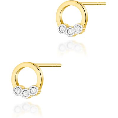 Inny producent Złote kolczyki K0072 z diamentami żółte złoto pr. 585 Inny producent Złote kolczyki K0072 z diamentami żółte złoto pr. 585