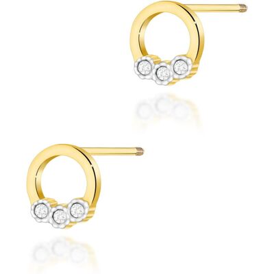 Inny producent Złote kolczyki K0072 z diamentami żółte złoto sztyft zakręcany pr. 585 Inny producent Złote kolczyki K0072 z diamentami żółte złoto sztyft zakręcany pr. 585