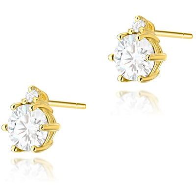 Inny producent Złote kolczyki K0076 Biały Szafir 2 x 0,50ct żółte złoto pr. 585 Inny producent Złote kolczyki K0076 Biały Szafir 2 x 0,50ct żółte złoto pr. 585