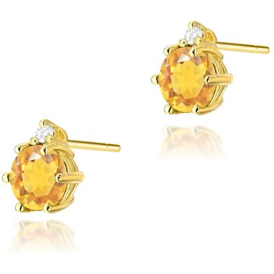 Inny producent Złote kolczyki K0076 Cytryn 2 x 0,50ct żółte złoto pr. 585 Inny producent Złote kolczyki K0076 Cytryn 2 x 0,50ct żółte złoto pr. 585