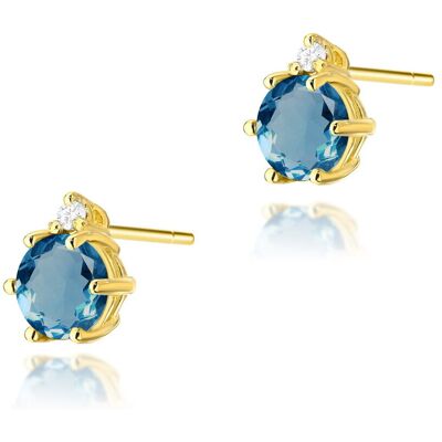 Inny producent Złote kolczyki K0076 Topaz London Blue 2 x 0,50ct żółte złoto pr. 585 Inny producent Złote kolczyki K0076 Topaz London Blue 2 x 0,50ct żółte złoto pr. 585