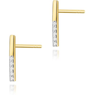 Inny producent Złote kolczyki K0077 z diamentami żółte złoto pr. 585 Inny producent Złote kolczyki K0077 z diamentami żółte złoto pr. 585