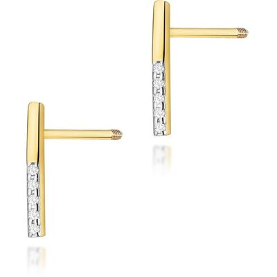 Inny producent Złote kolczyki K0077 z diamentami żółte złoto sztyft zakręcany pr. 585 Inny producent Złote kolczyki K0077 z diamentami żółte złoto sztyft zakręcany pr. 585