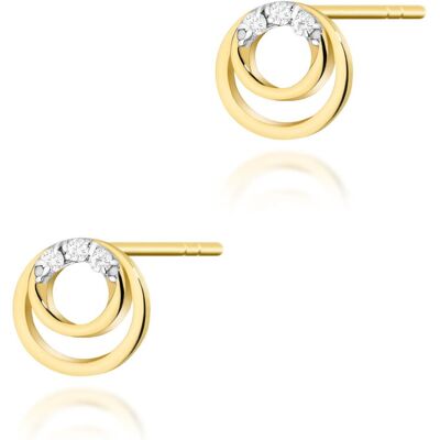 Inny producent Złote kolczyki K0078 z diamentami żółte złoto pr. 585 Inny producent Złote kolczyki K0078 z diamentami żółte złoto pr. 585