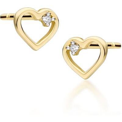Inny producent Złote kolczyki K0079 Diament 2 x 0,005ct żółte złoto pr. 585 Inny producent Złote kolczyki K0079 Diament 2 x 0,005ct żółte złoto pr. 585