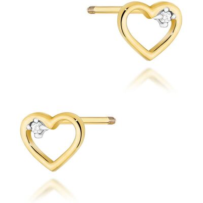 Inny producent Złote kolczyki K0079 Diament 2 x 0,005ct żółte złoto sztyft zakręcany pr. 585 Inny producent Złote kolczyki K0079 Diament 2 x 0,005ct żółte złoto sztyft zakręcany pr. 585