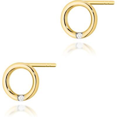 Inny producent Złote kolczyki K0082 Diament 2 x 0,005ct żółte złoto pr. 585 Inny producent Złote kolczyki K0082 Diament 2 x 0,005ct żółte złoto pr. 585