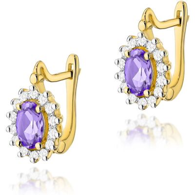 Inny producent Złote kolczyki K0182 Ametyst 2 x 0,40ct żółte złoto pr. 585 Inny producent Złote kolczyki K0182 Ametyst 2 x 0,40ct żółte złoto pr. 585