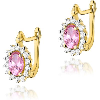Inny producent Złote kolczyki K0182 Różowy Topaz 2 x 0,50ct żółte złoto pr. 585 Inny producent Złote kolczyki K0182 Różowy Topaz 2 x 0,50ct żółte złoto pr. 585