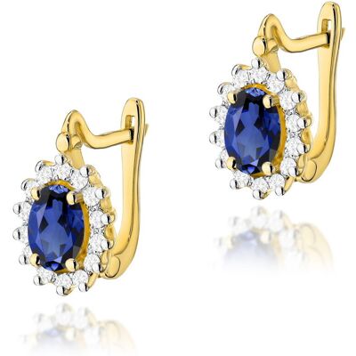 Inny producent Złote kolczyki K0182 Szafir 2 x 0,70ct żółte złoto pr. 585 Inny producent Złote kolczyki K0182 Szafir 2 x 0,70ct żółte złoto pr. 585