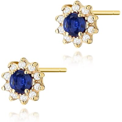 Inny producent Złote kolczyki K0185 Szafir 2 x 0,15ct żółte złoto pr. 585 Inny producent Złote kolczyki K0185 Szafir 2 x 0,15ct żółte złoto pr. 585