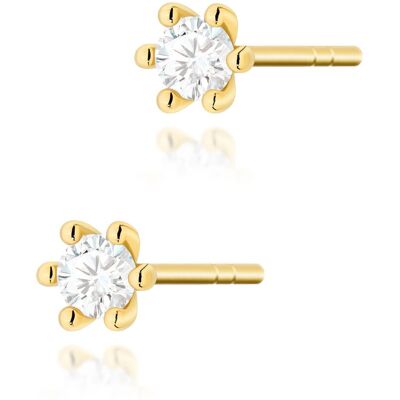 Inny producent Złote kolczyki K0222 Diament 2 x 0,08ct żółte złoto pr. 585 Inny producent Złote kolczyki K0222 Diament 2 x 0,08ct żółte złoto pr. 585