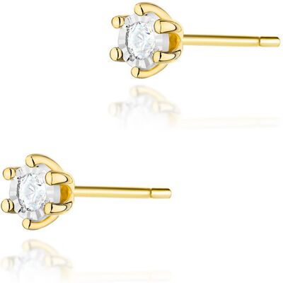 Inny producent Złote kolczyki K0222BT Diament 2 x 0,08ct żółte złoto pr. 585 Inny producent Złote kolczyki K0222BT Diament 2 x 0,08ct żółte złoto pr. 585
