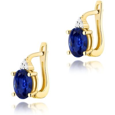 Inny producent Złote kolczyki K0308 Szafir 2 x 0,90ct żółte złoto pr. 585 Inny producent Złote kolczyki K0308 Szafir 2 x 0,90ct żółte złoto pr. 585