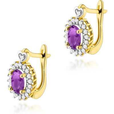 Inny producent Złote kolczyki K0312 Ametyst 2 x 0,80ct żółte złoto pr. 585 Inny producent Złote kolczyki K0312 Ametyst 2 x 0,80ct żółte złoto pr. 585