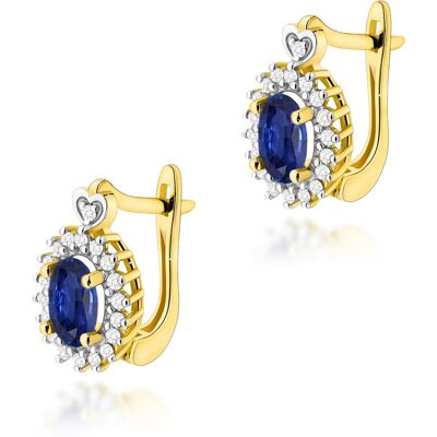 Inny producent Złote kolczyki K0312 Szafir 2 x 0,70ct żółte złoto pr. 585 Inny producent Złote kolczyki K0312 Szafir 2 x 0,70ct żółte złoto pr. 585
