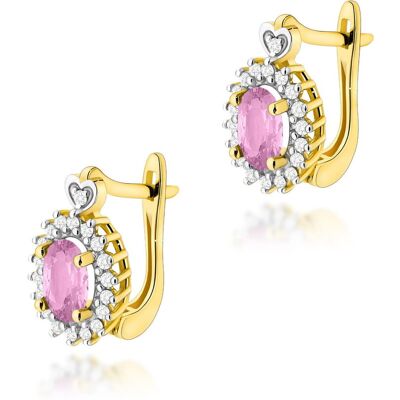 Inny producent Złote kolczyki K0312 Szafir Różowy 2 x 0,45ct żółte złoto pr. 585 Inny producent Złote kolczyki K0312 Szafir Różowy 2 x 0,45ct żółte złoto pr. 585