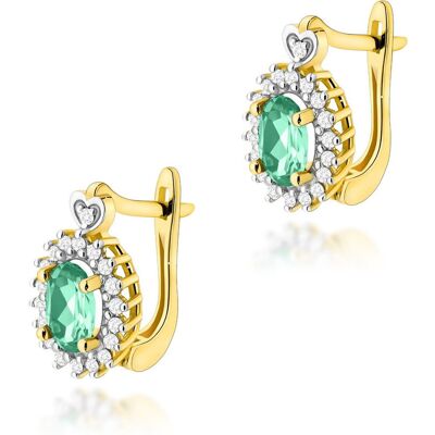 Inny producent Złote kolczyki K0312 Szmaragd 2 x 0,40ct żółte złoto pr. 585 Inny producent Złote kolczyki K0312 Szmaragd 2 x 0,40ct żółte złoto pr. 585