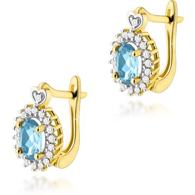Inny producent Złote kolczyki K0312 Topaz 2 x 0,50ct żółte złoto pr. 585 Inny producent Złote kolczyki K0312 Topaz 2 x 0,50ct żółte złoto pr. 585