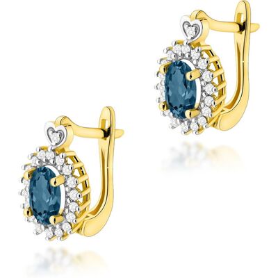Inny producent Złote kolczyki K0312 Topaz London Blue 2 x 0,50ct żółte złoto pr. 585 Inny producent Złote kolczyki K0312 Topaz London Blue 2 x 0,50ct żółte złoto pr. 585