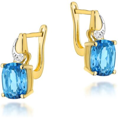 Inny producent Złote kolczyki K0400 Topaz 2 x 2,40ct żółte złoto pr. 585 Inny producent Złote kolczyki K0400 Topaz 2 x 2,40ct żółte złoto pr. 585