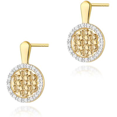 Inny producent Złote kolczyki K0440 z diamentami żółte złoto pr. 585 Inny producent Złote kolczyki K0440 z diamentami żółte złoto pr. 585