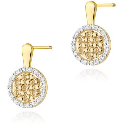 Inny producent Złote kolczyki K0440 z diamentami żółte złoto sztyft zakręcany pr. 585 Inny producent Złote kolczyki K0440 z diamentami żółte złoto sztyft zakręcany pr. 585